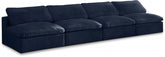 Cozy Velvet Modular Fiber Filled Cloud-Like Comfort Overstuffed 156" Armless Sof