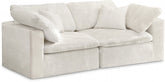Cozy Velvet Modular Fiber Filled Cloud-Like Comfort Overstuffed 80" Sofa