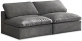 Cozy Velvet Modular Fiber Filled Cloud-Like Comfort Overstuffed 78" Armless Sofa