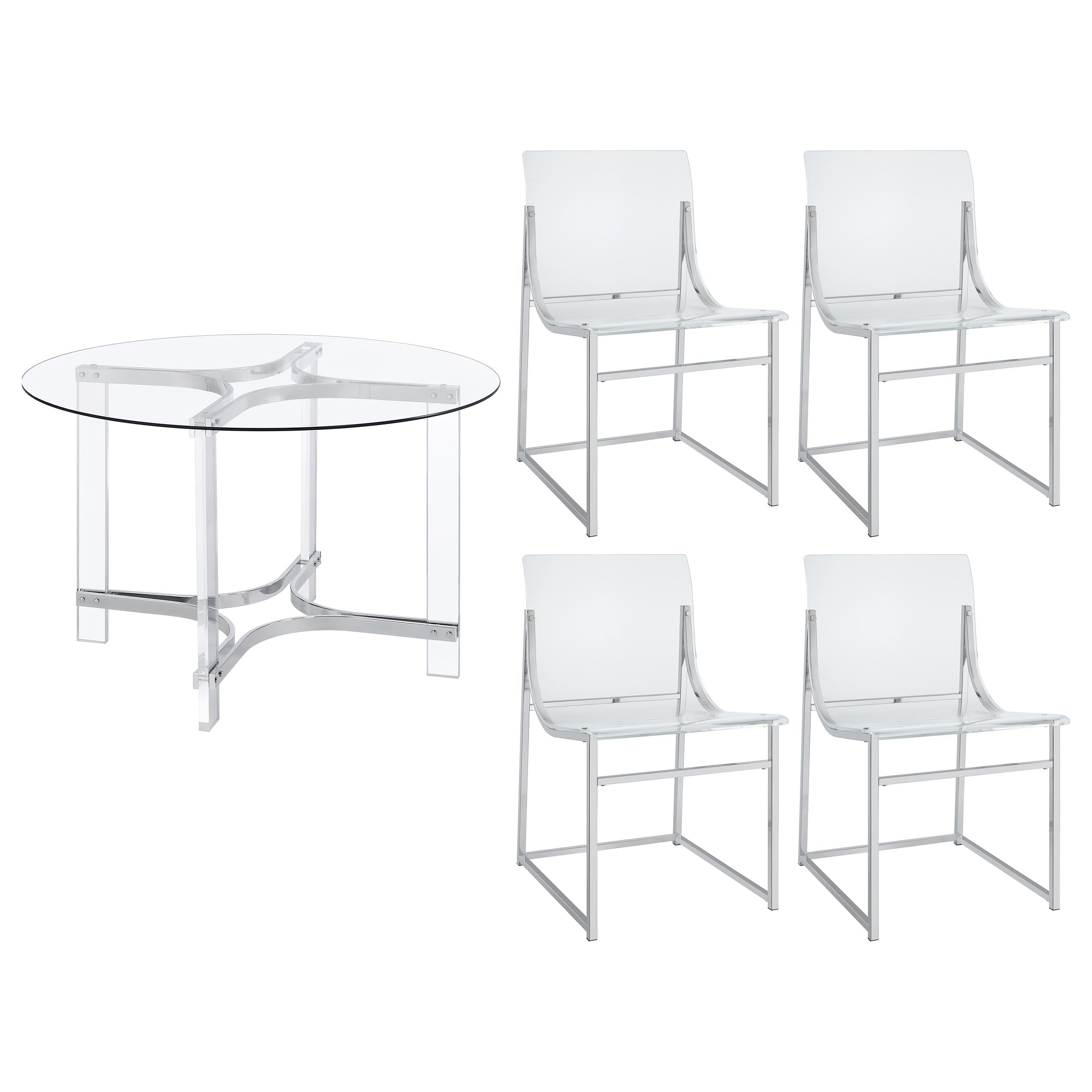 Keeling 5-piece Round Glass Dining table Set