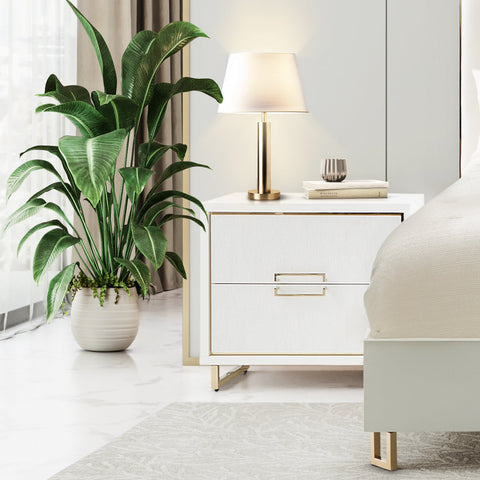 Palm Gate Nightstand Cloud White