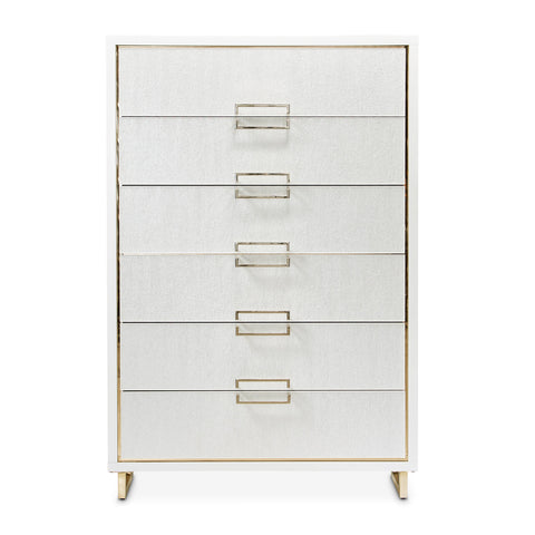 Palm Gate 6 Drawer Chest Cloud White