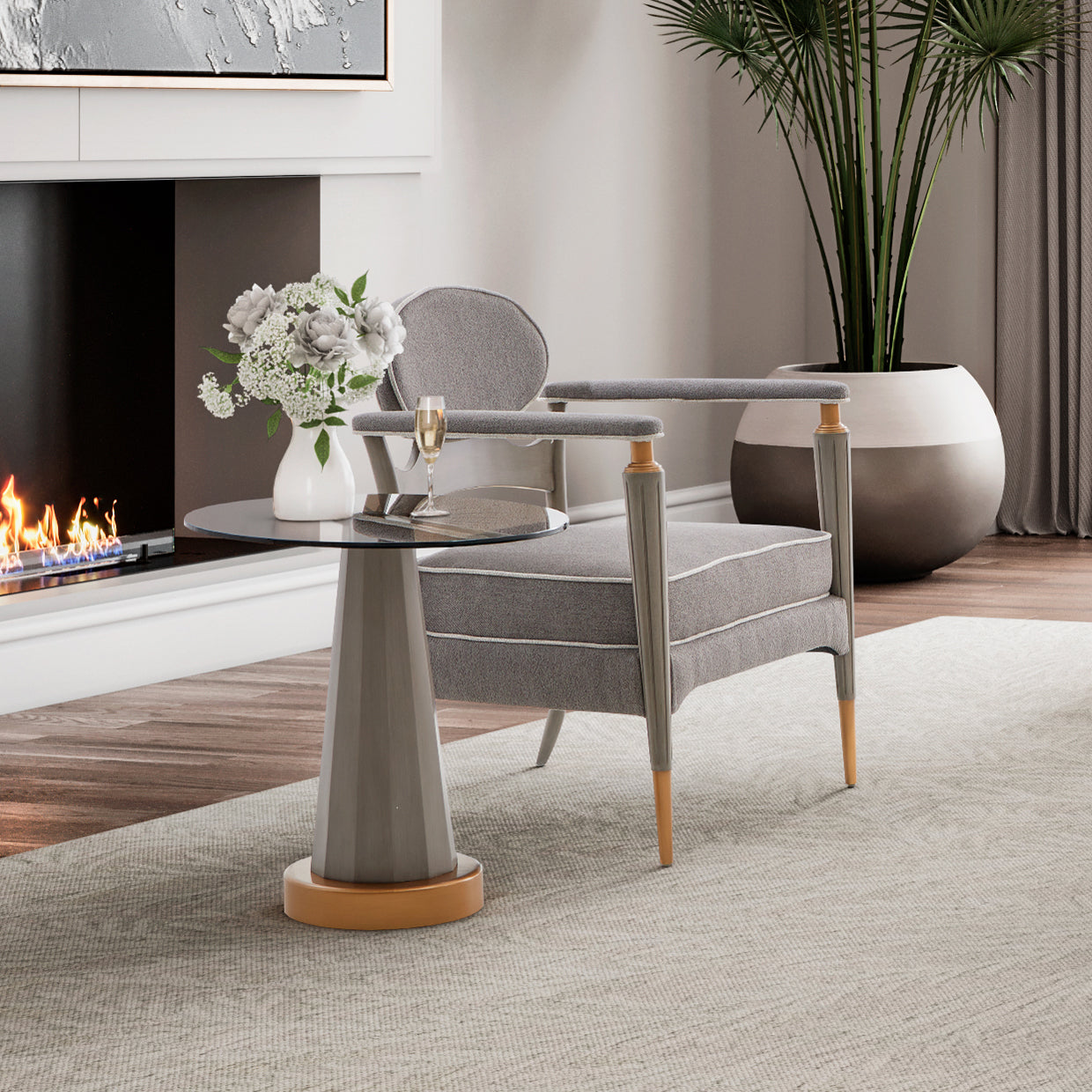 St.Charles Chairside Table Dove Gray