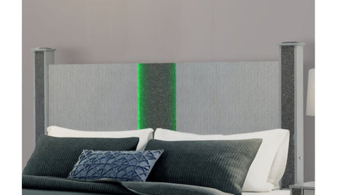 LOGAN SILVER Bedroom Set LED AND SPEAKERS