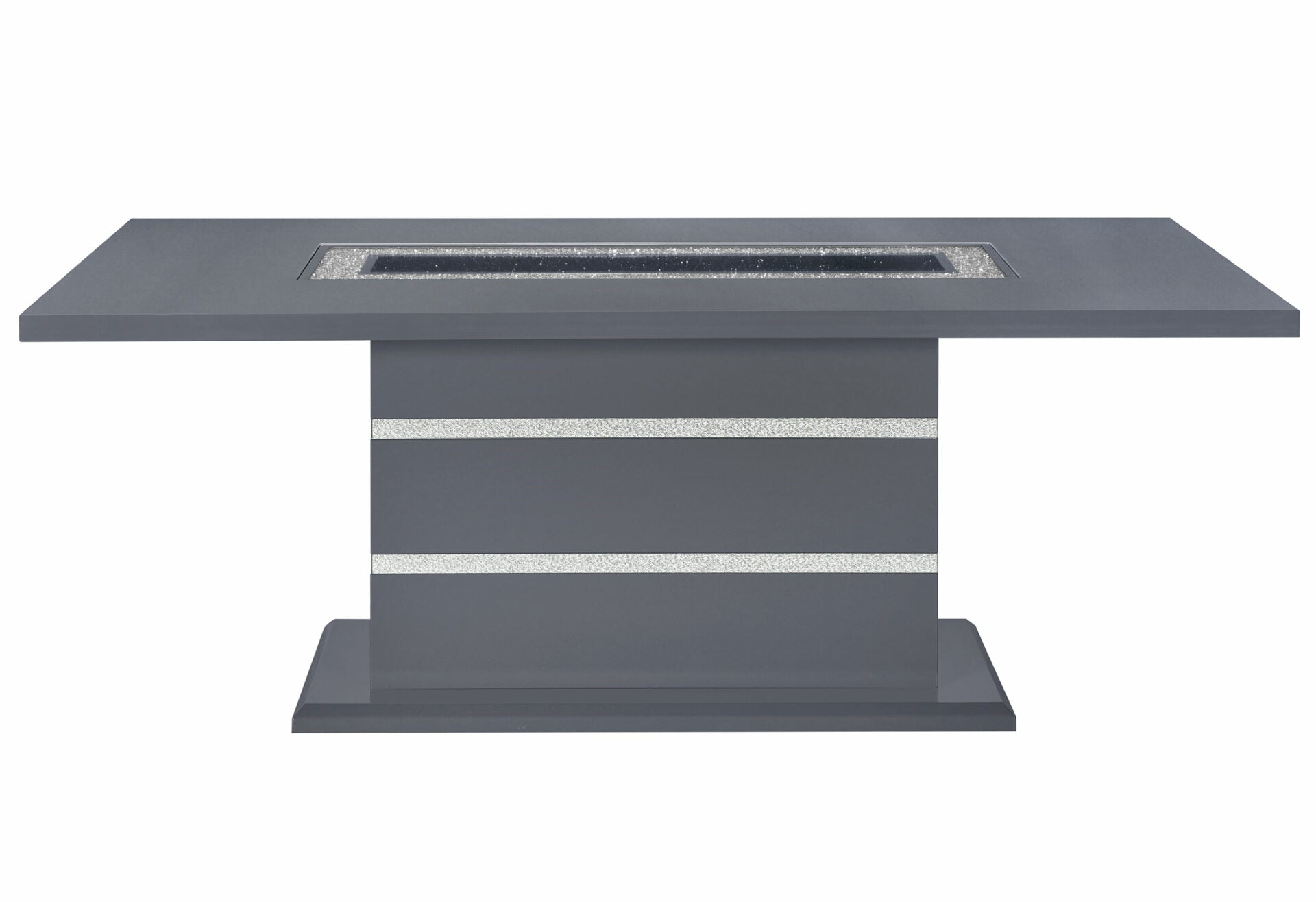 MONACO  DINING TABLE AND 4 DARK GREY DINING CHAIRS