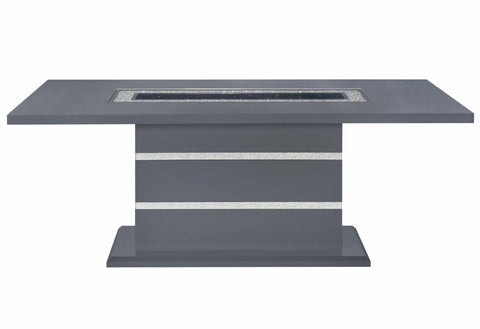 MONACO  DINING TABLE AND 4 DARK GREY DINING CHAIRS