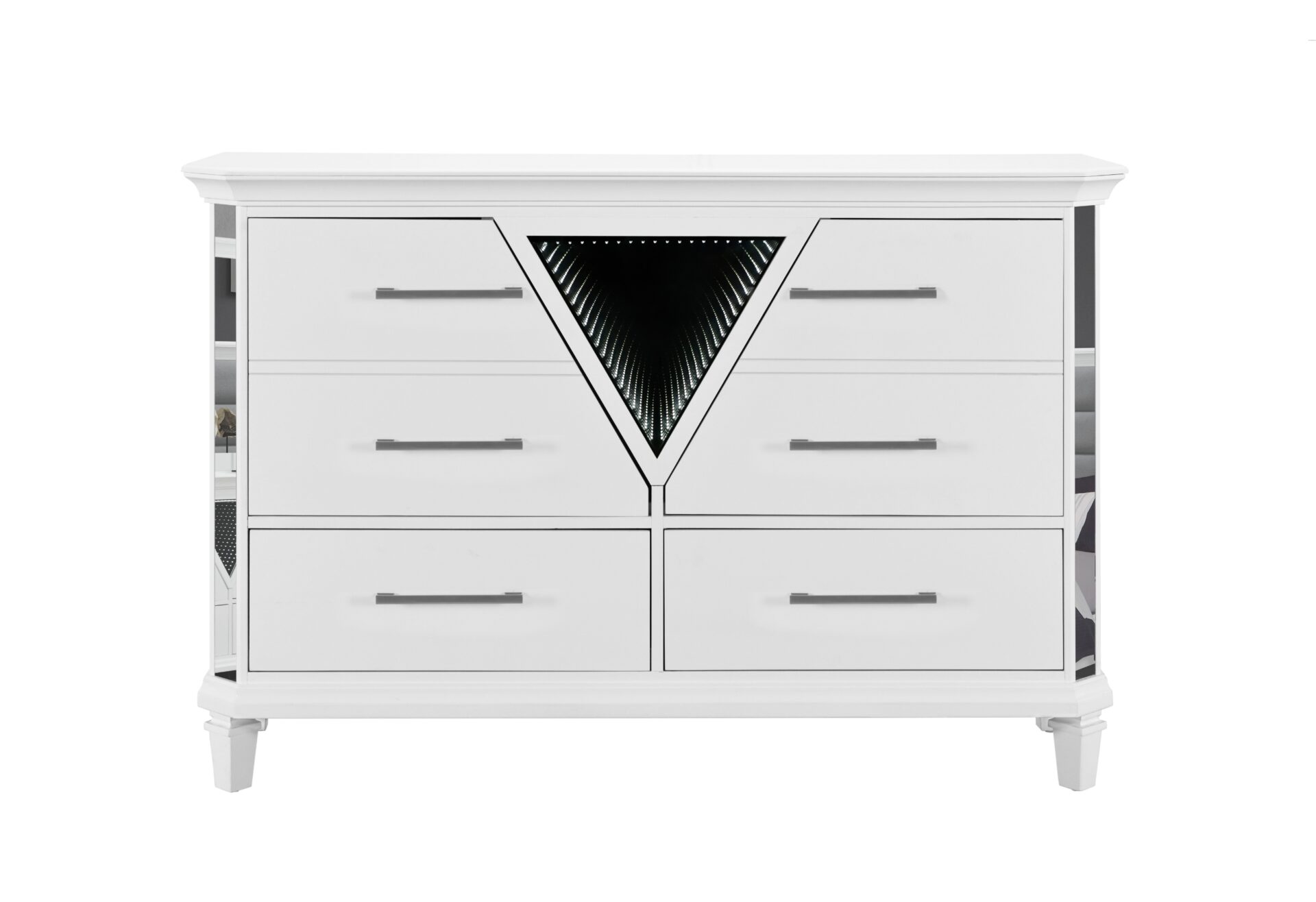 MARCO METALLIC WHITE WITH LED 3D MIRROR