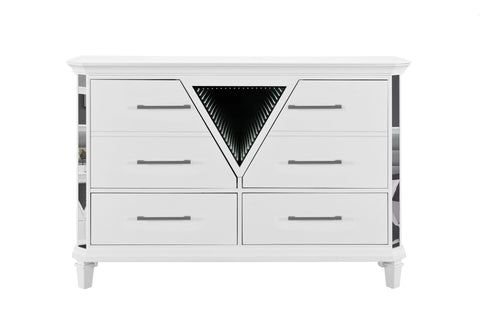 MARCO METALLIC WHITE WITH LED 3D MIRROR