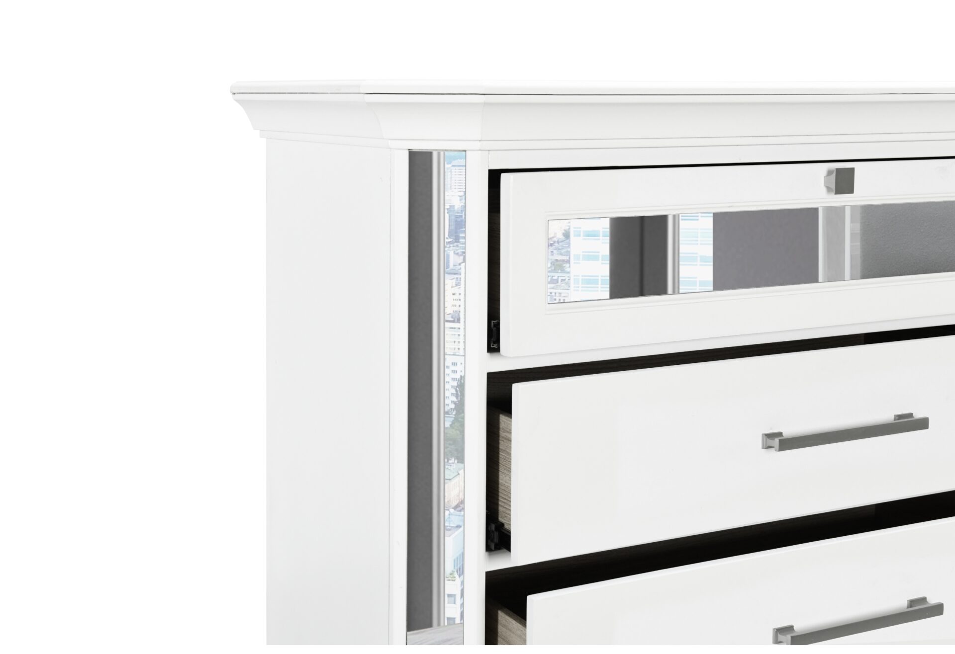 MARCO METALLIC WHITE WITH LED 3D MIRROR