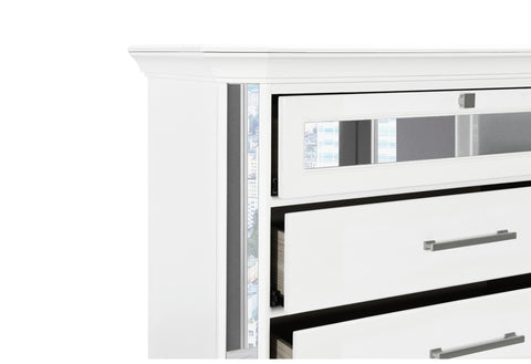 MARCO METALLIC WHITE WITH LED 3D MIRROR