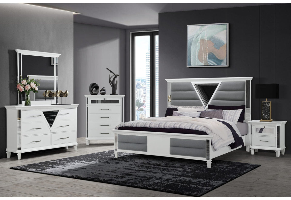 MARCO METALLIC WHITE WITH LED 3D MIRROR