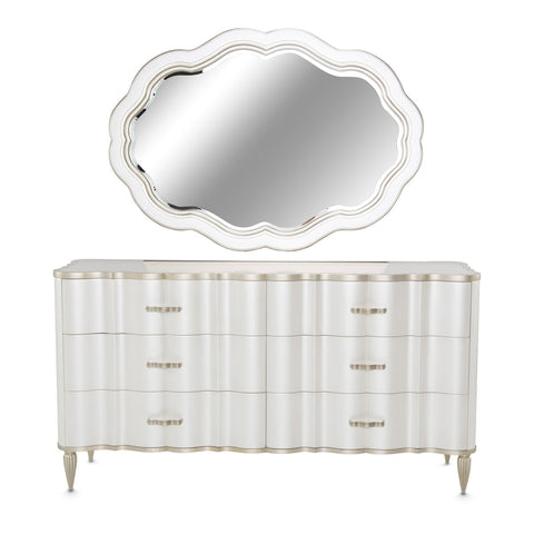 London Place Storage Console- Dresser w/Mirror 2 pc