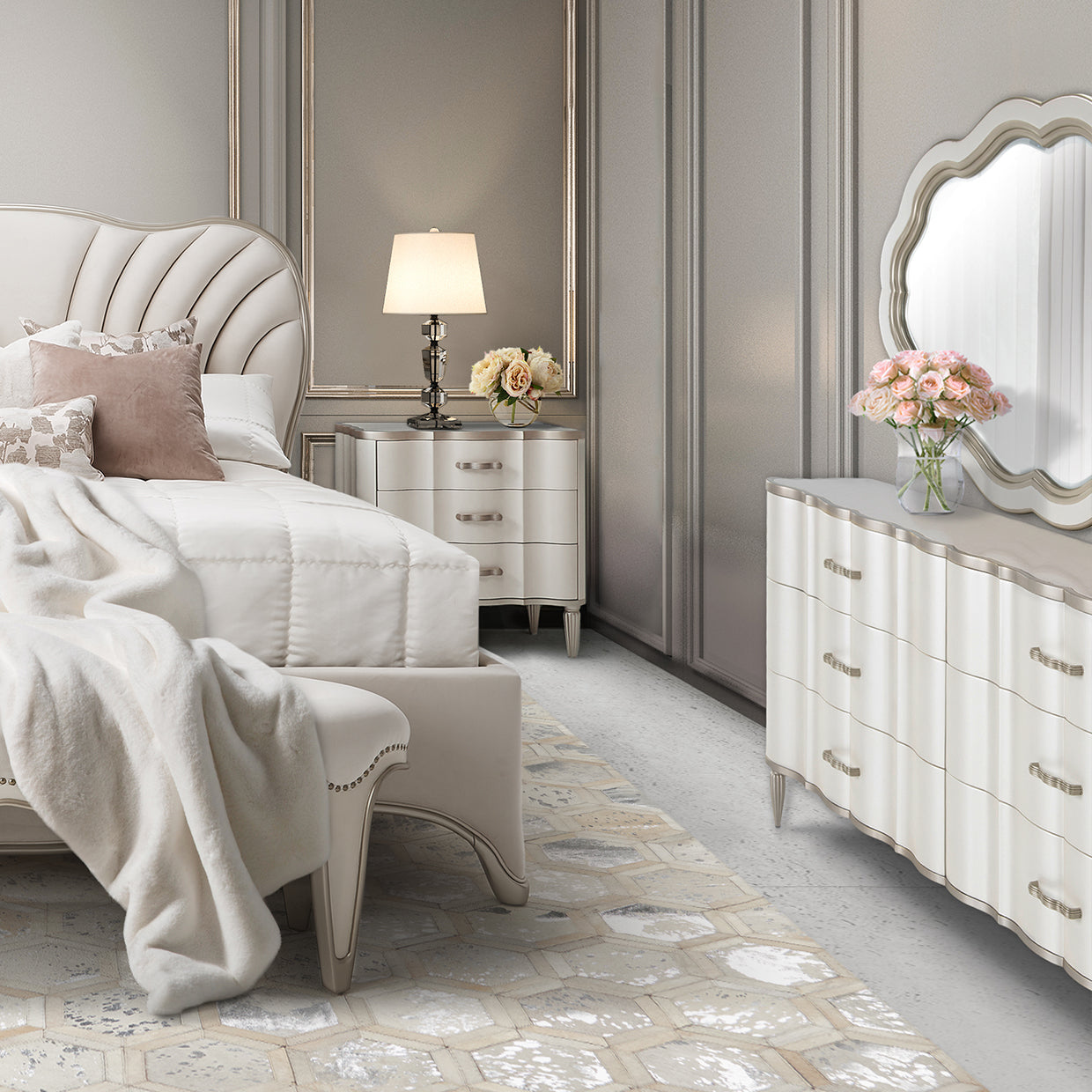 London Place Storage Console- Dresser w/Mirror 2 pc