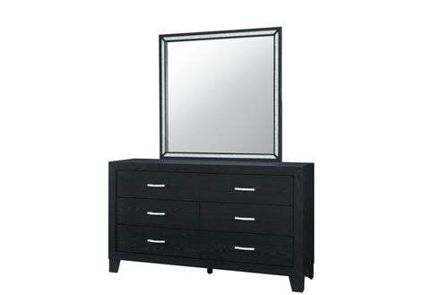 REID BLACK Bedroom Set With LED