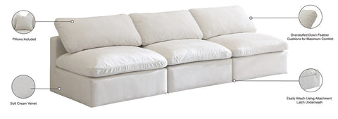 Plush Velvet Standard Modular Down Filled Cloud-Like Comfort Overstuffed 105" Ar