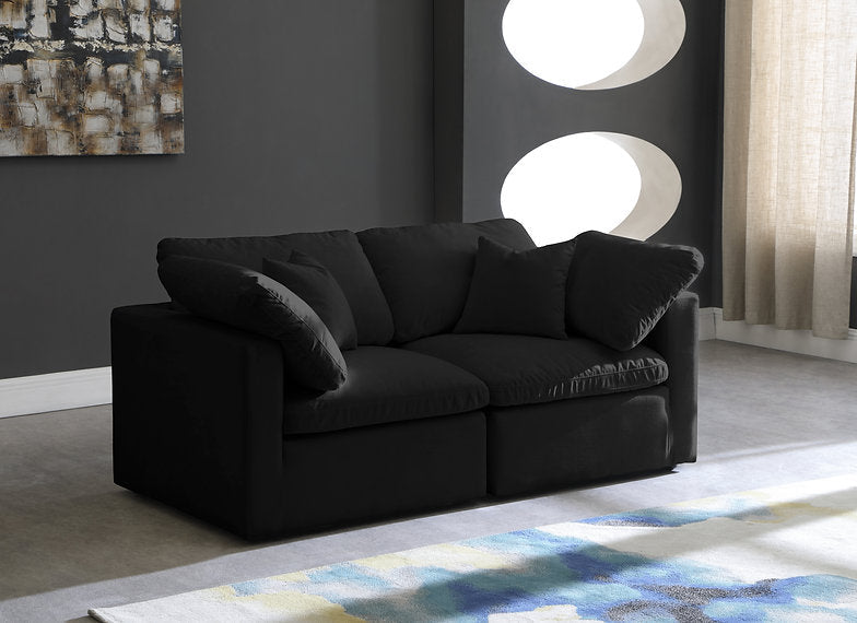 Plush Velvet Standard Modular Down Filled Cloud-Like Comfort Overstuffed 70" Sofa