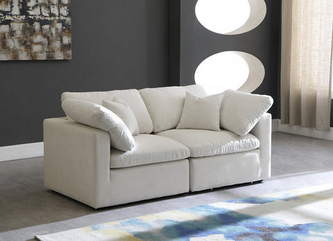 Plush Velvet Standard Modular Down Filled Cloud-Like Comfort Overstuffed 70" Sofa
