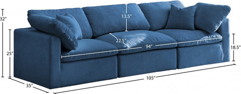 Plush Velvet Standard Modular Down Filled Cloud-Like Comfort Overstuffed 105" So