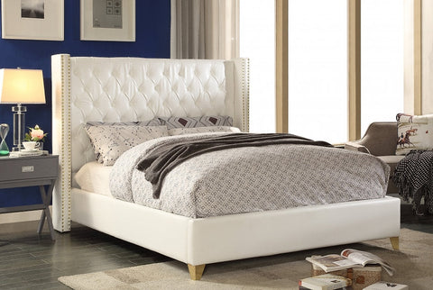 Soho White Bonded Leather Bed