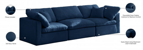 Plush Velvet Standard Modular Down Filled Cloud-Like Comfort Overstuffed 105" So