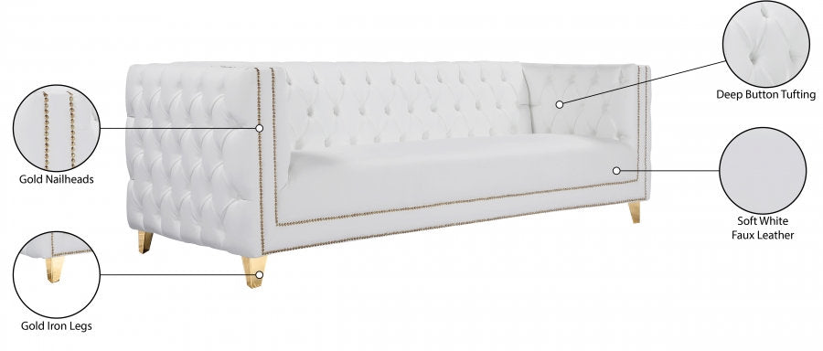 Michelle Faux Leather Sofa