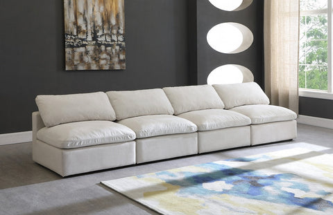 Plush Velvet Standard Modular Down Filled Cloud-Like Comfort Overstuffed 140" Ar