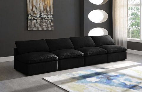 Plush Velvet Standard Modular Down Filled Cloud-Like Comfort Overstuffed 140" Ar