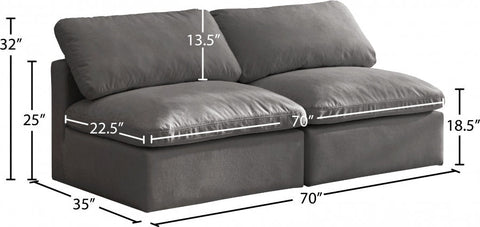 Plush Velvet Standard Modular Down Filled Cloud-Like Comfort Overstuffed 70" Arm