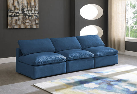 Plush Velvet Standard Modular Down Filled Cloud-Like Comfort Overstuffed 105" Ar
