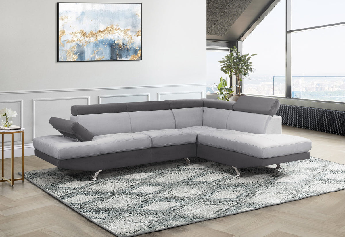 U9785 LIGHT GREY/DARK GREY SECTIONAL